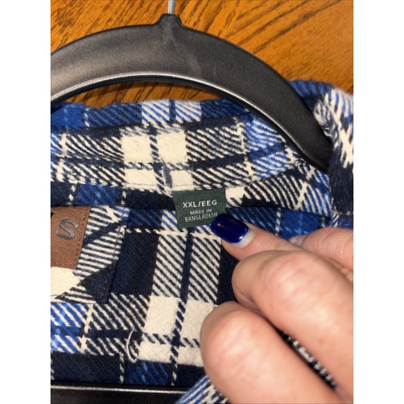 Orvis Thick Flannel Soft Shirt Mens 2XL Button Up Check Blue Lumberjack Plaid - Picture 3 of 11